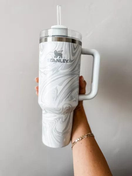 Marble Design 40 OZ Stainless Steel Tumbler Large Capacity Thermal Bottle Double Vacuum Flasks