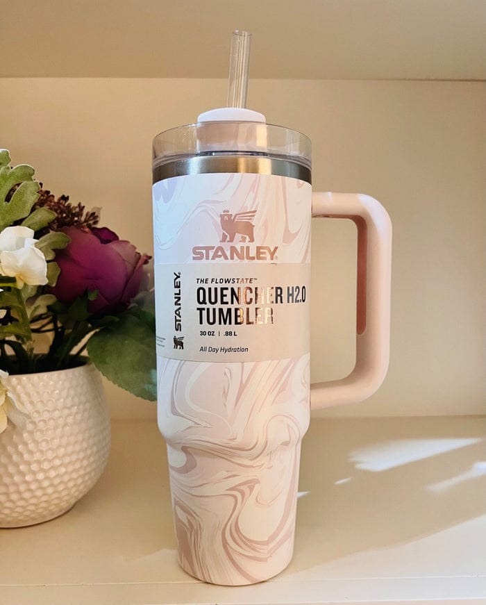 Marble Design 40 OZ Stainless Steel Tumbler Large Capacity Thermal Bottle Double Vacuum Flasks