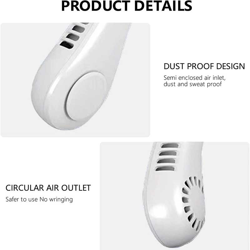 Bladeless Neck fan | Portable Rechargeable Fan (Random Colour)