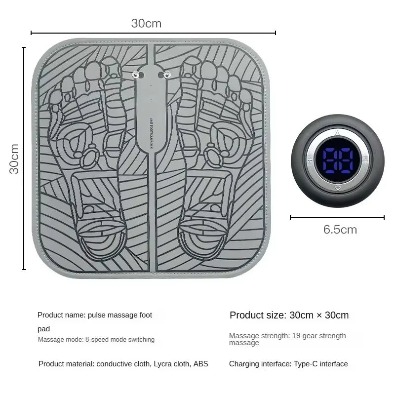 USB Charging Electric EMS Foot Massager Pad